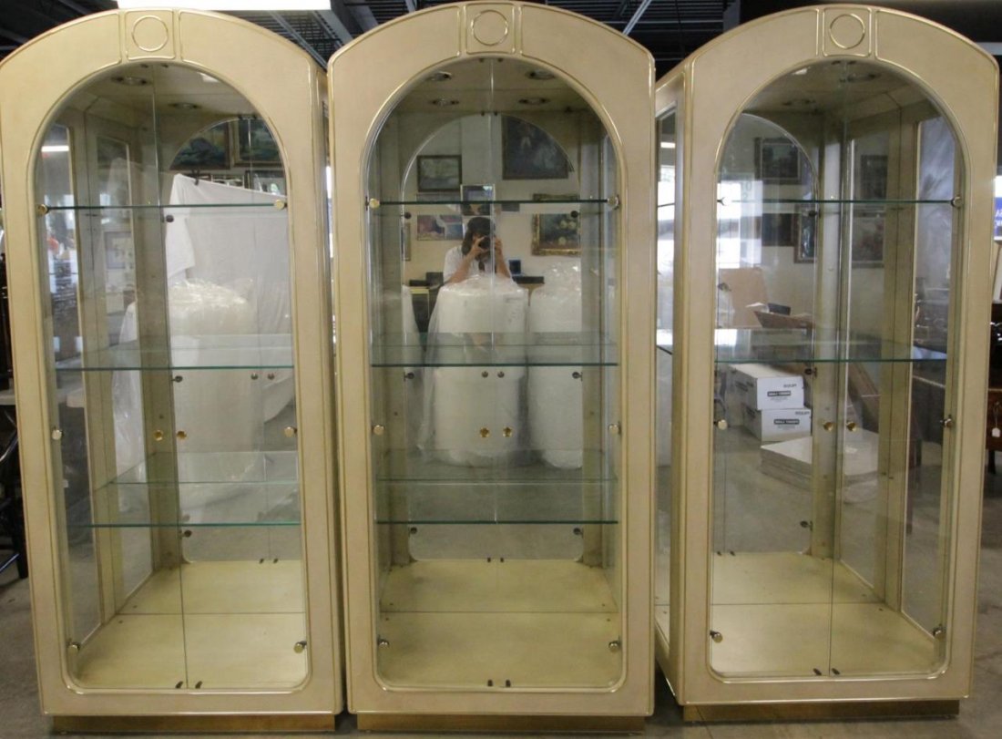 SET OF 3 RARE CUSTOM MASTERCRAFT CURIO CABINETS (1 of 5)