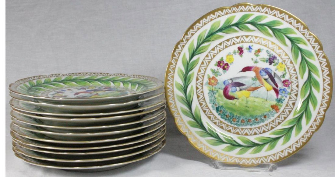 12 KPM PORCELAIN PARADISE BIRDS PLATES (1 of 5)