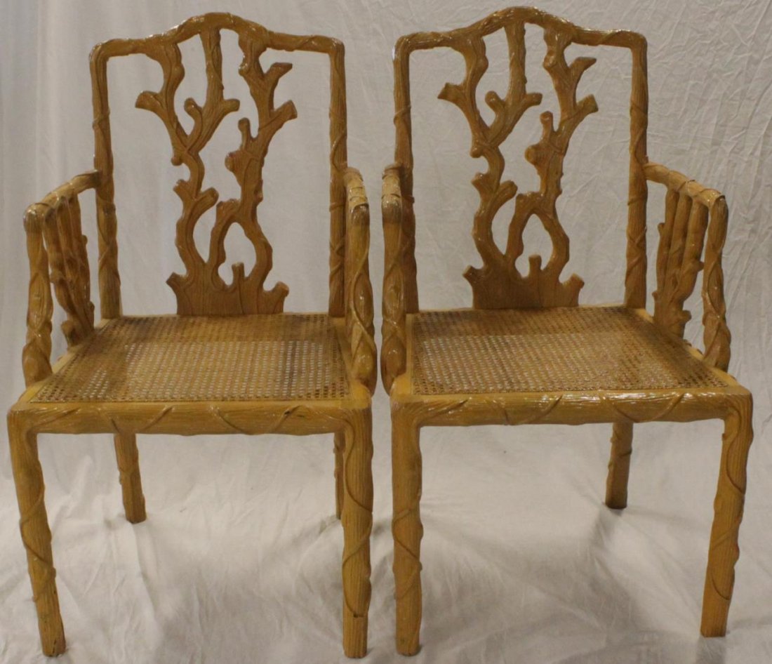 2 FAUX BOIS WOODEN LACQUERED CHAIRS (1 of 5)