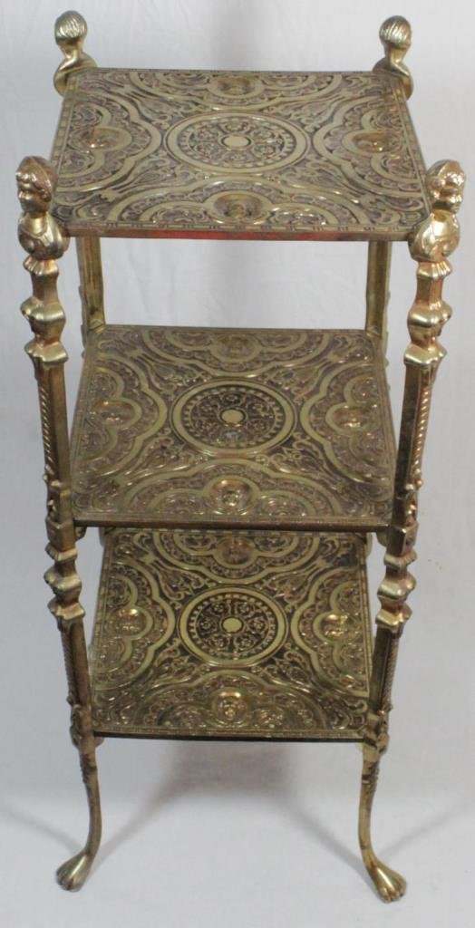 VINTAGE ORMOLU CHERUB THREE TIER PEDESTAL (1 of 8)