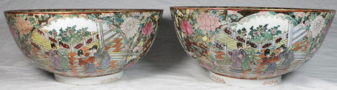 Pr. CHINESE PORCELAIN ROSE MEDALLION CENTER BOWLS (1 of 9)