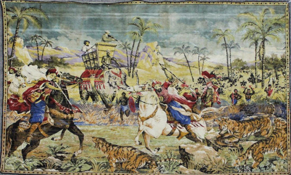 ORIENTALIST TAPESTRY OF HUNTING SCENE (1 of 8)