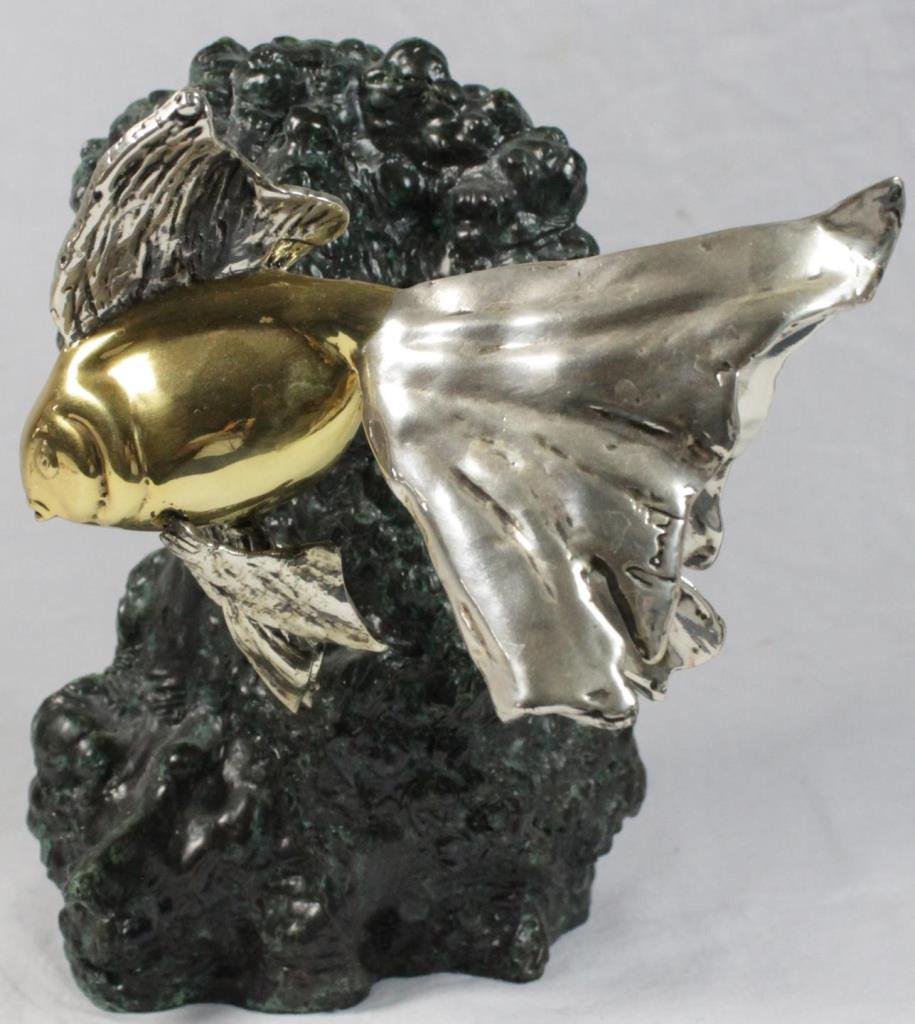 D'ARGENTA SILVER PLATE & GOLD PLATE FISH FIGURE (1 of 9)