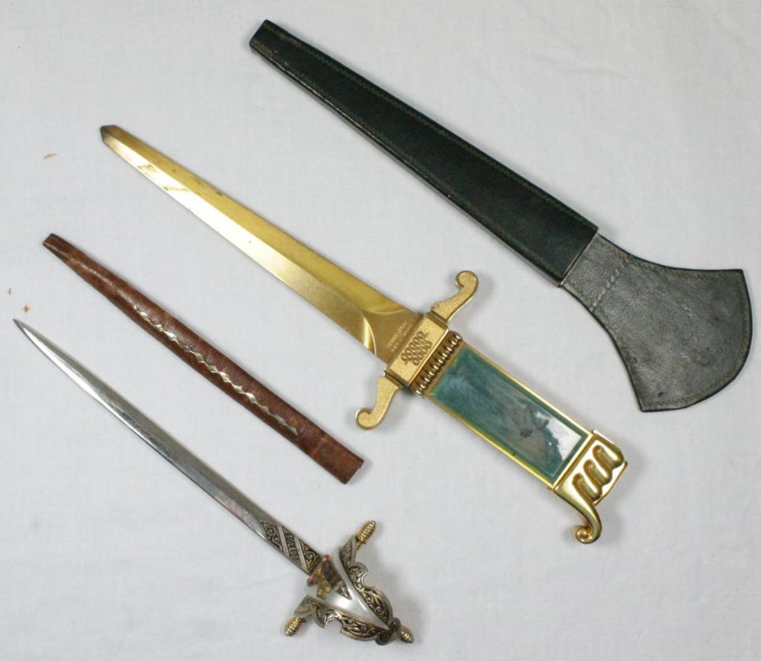2 VINTAGE FIGURAL SWORD LETTER OPENERS (1 of 10)