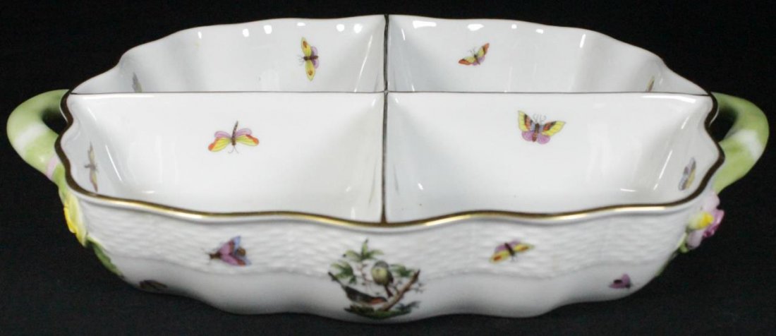 HEREND HUNGARIAN PORCELAIN BIRDS DIVIDED TRAYS (1 of 10)