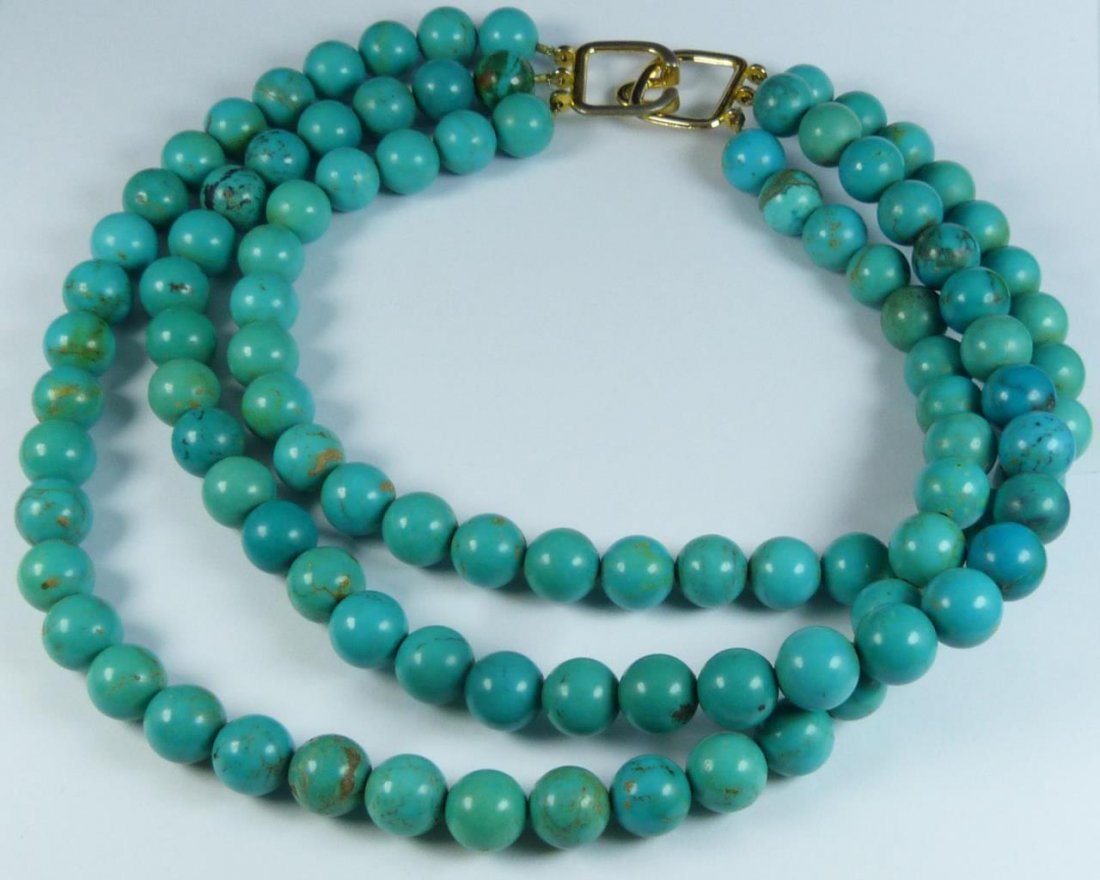 3 STRAND TURQUOISE CHOKER NECKLACE (1 of 4)