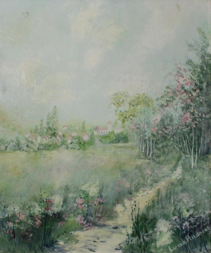 LUCIE ANDERES LANDSCAPE OIL PAINTING ON BOARD (1 of 7)