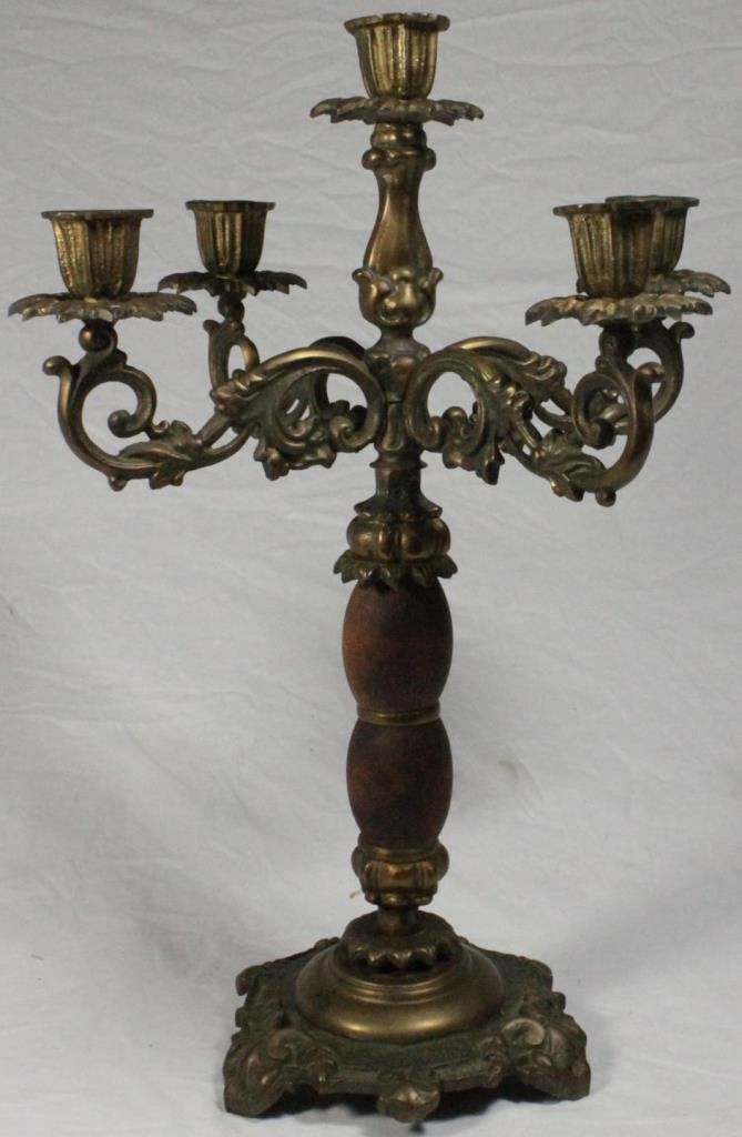 ANTIQUE GILT BRONZE 5 ARM CANDELABRUM (1 of 6)