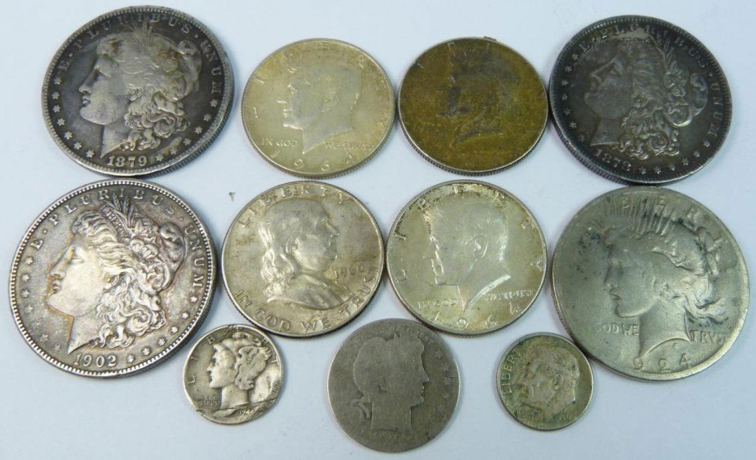 LOT OF 11 PRE-1965 AMERIAN SILVER COINS (1 of 5)