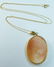 LADIES 14K YELLOW GOLD OVAL CAMEO PORTRAIT PENDANT - 3