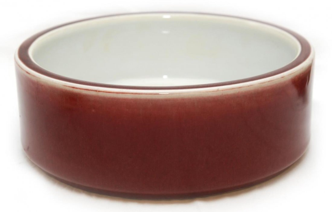 ANTIQUE CHINESE SANG DE BOEUF BOWL QING DYNASTY: Bowl measures 8" (20.32cm) wide. Dates to the Qing Dynasty .Total weight 1.5kg.