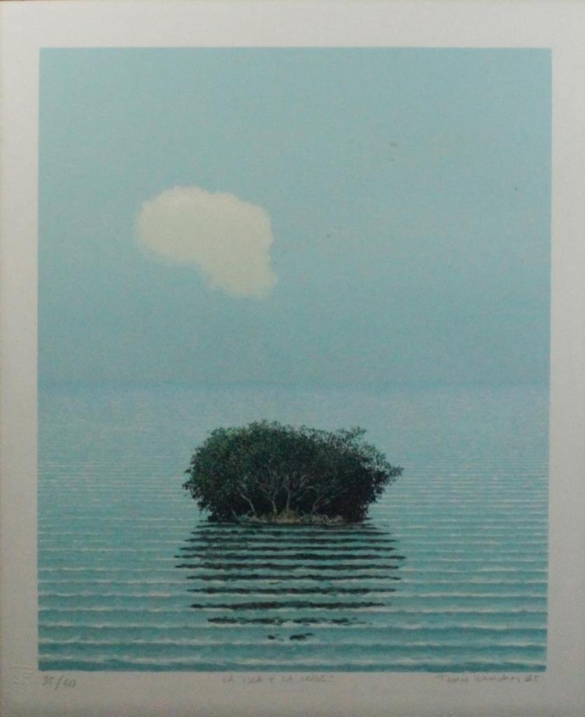 TOMAS SANCHEZ COLOR LITHOGRAPH OF AN ISLAND (1 of 10)
