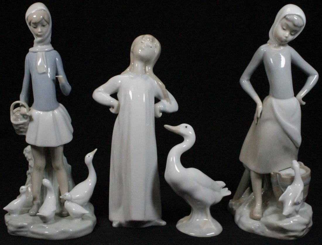 4 LLADRO PORCELAIN FIGURES OF GIRLS (1 of 8)