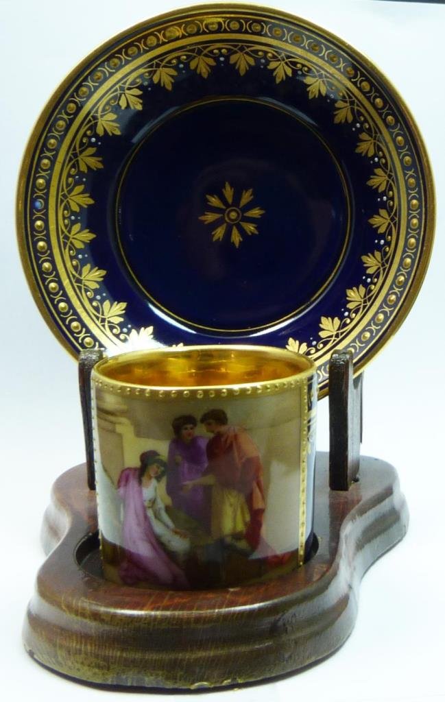 ROYAL VIENNA PORCELAIN CUP & SAUCER SET, A. NASH (1 of 10)