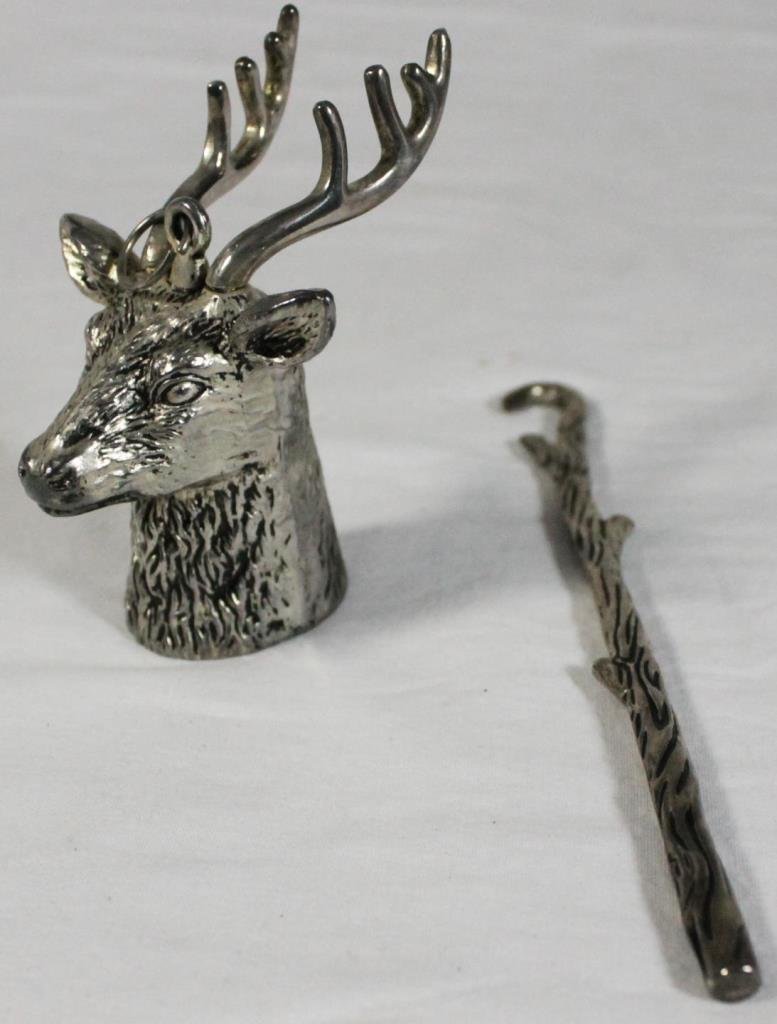 GODINGER SILVER PLATE FIGURAL DEER CANDLE SNUFFER (1 of 10)