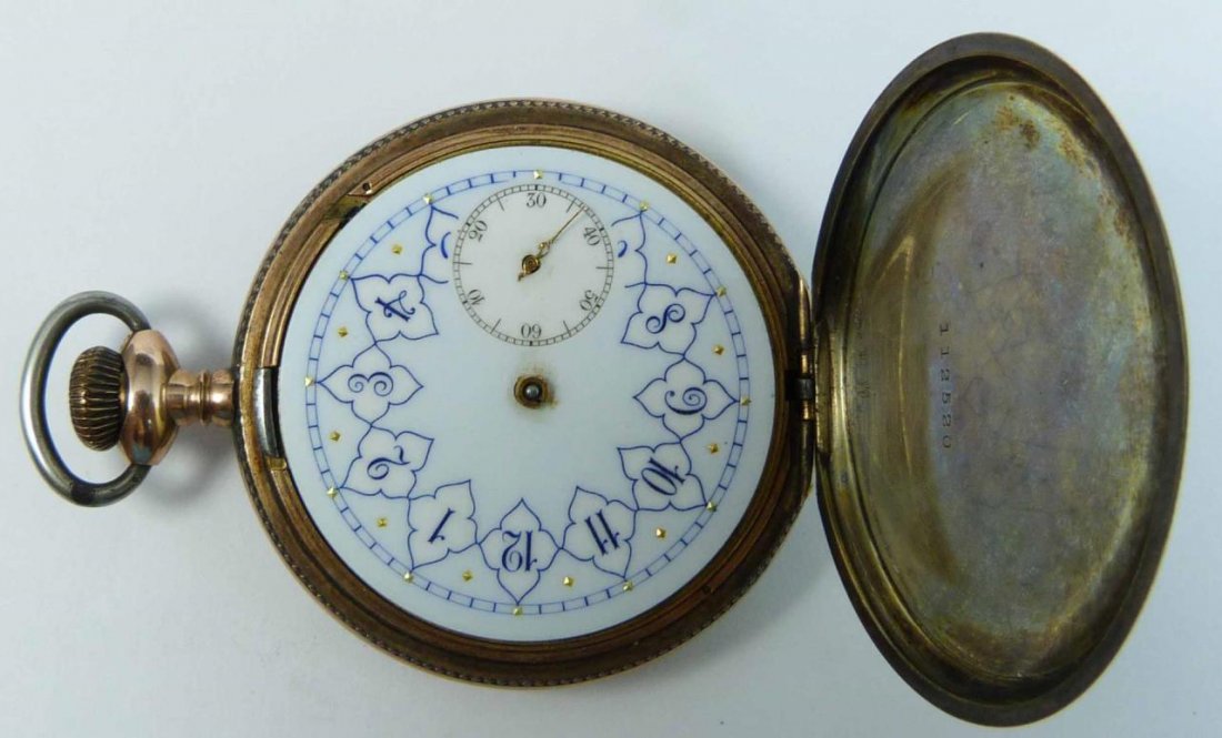 PLYMOUTH STERLING SILVER HUNTER CASE POCKET WATCH (1 of 9)