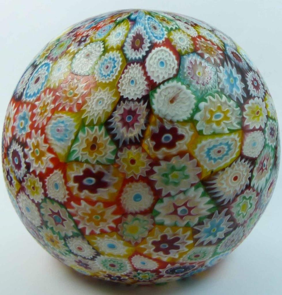 MILLEFIORI ART GLASS FLORAL GLOBE LAMP SHADE (1 of 6)