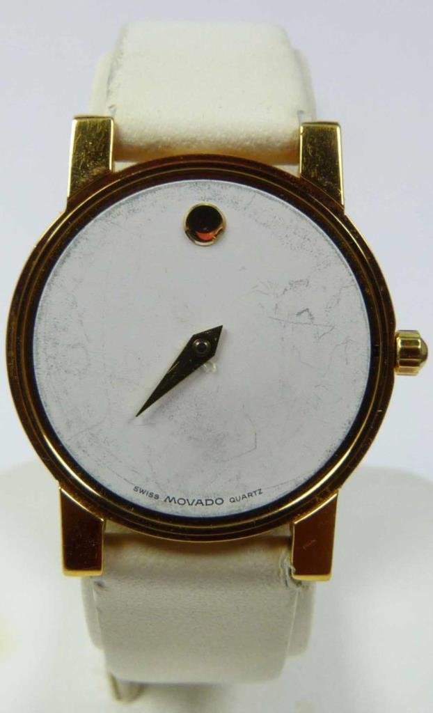 LADIES MOVADO WHITE FACE WRIST WATCH (1 of 8)