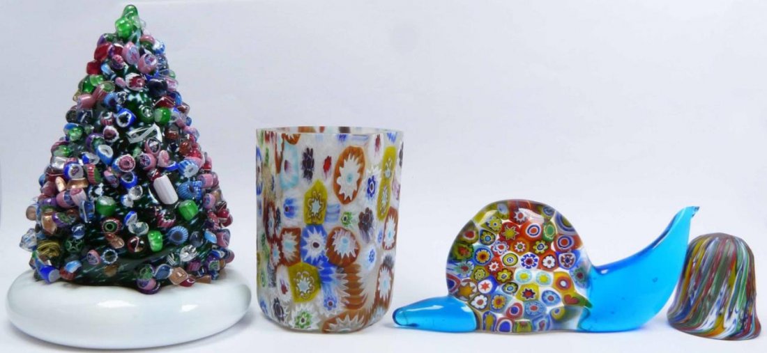 4 PIECE LOT OF MILLEFIORI ART GLASS ITEMS (1 of 7)