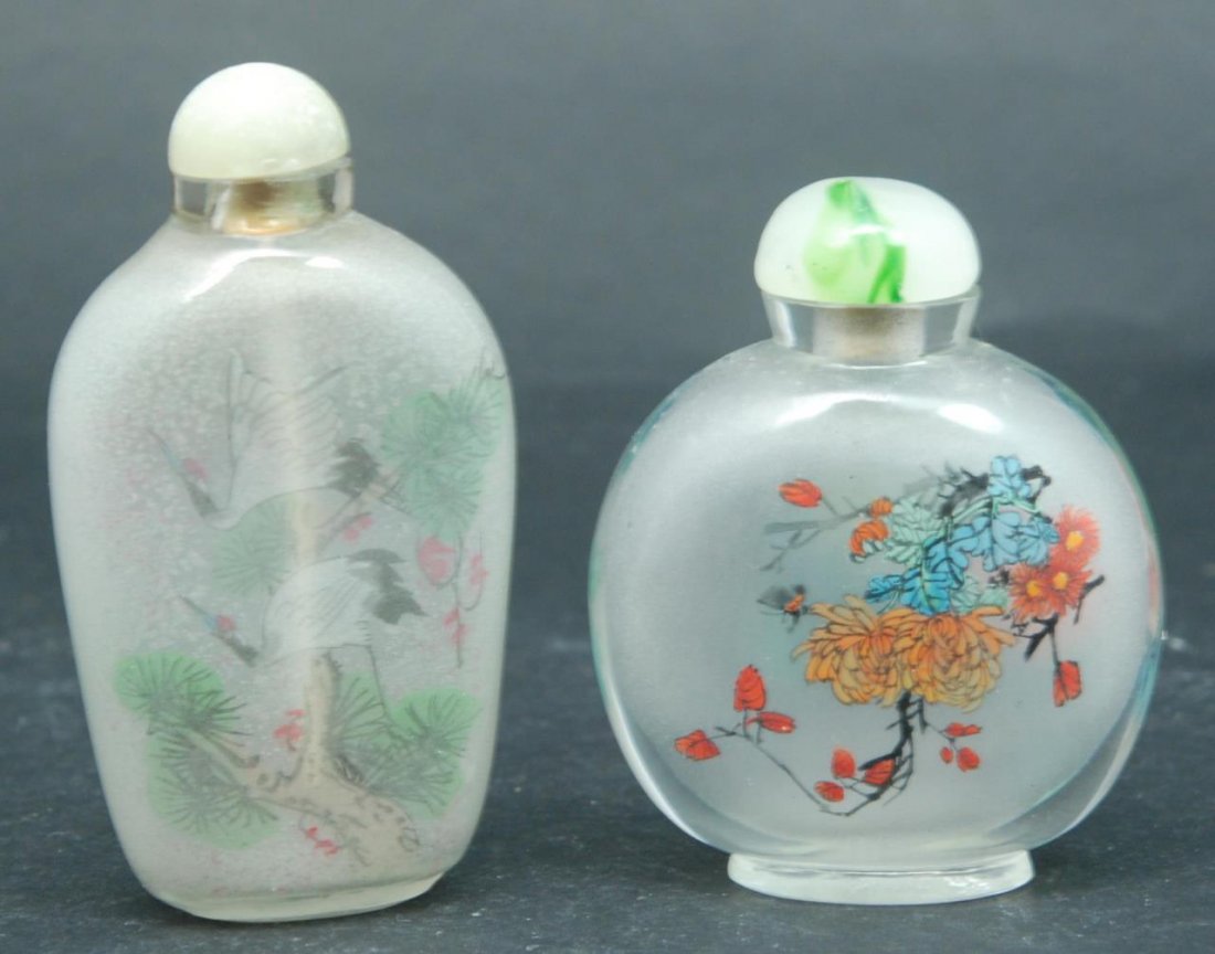 VINTAGE CHINESE REVERSE PAINTED SNUFF BOTTLES (1 of 5)