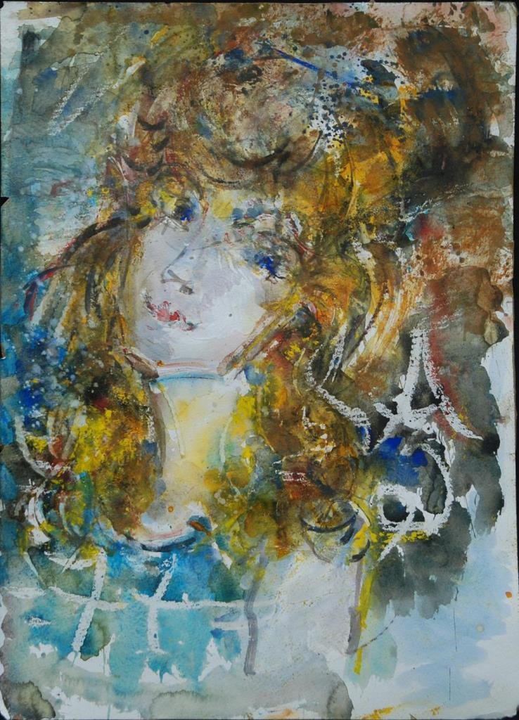 ANATOLY ZVEREV RUSSIAN PORTRAIT OIL ON PAPER (1 of 4)