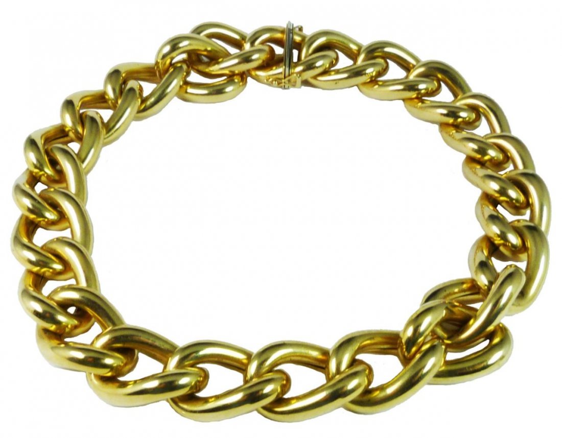 ITALIAN 14K YG CURB CUBAN LINK NECKLACE (1 of 5)