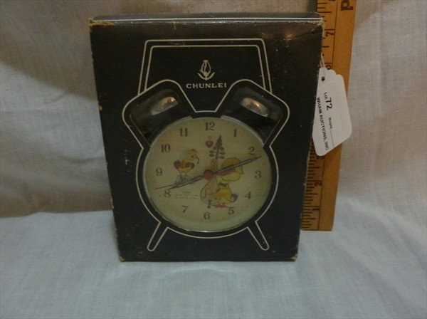 Animated Chicken Playing Base Fiddle Alarm Clock by: Made in SHANGHAI China, Time & Alarm, Working