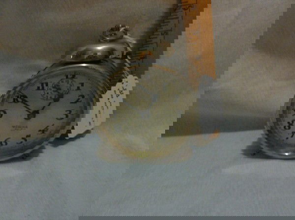 Extremely Rare Westclox Blue Bird Bell Alarm Clock: Made by Western Clock Co. Lasalle Ill., Nickel Plated, Circa 1907, Working, In Mint Condition