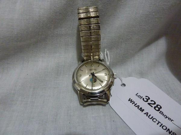 Gruen Precision Made for Oldsmobile Service Guild: All Stainless, Circa 1950's, Mint Dial, Runs Great Illuminous Hands