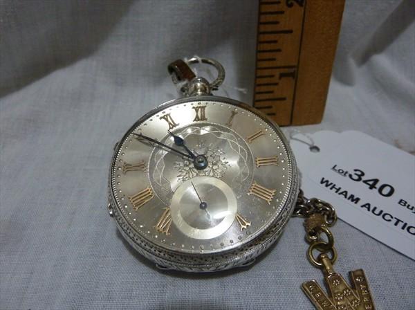 All original Circa 1850-1875, Early English Fuzee: Sterling Silver w/ Sterling Silver Dial & Gold Roman Numbers, Gold Insert of Back of Case, Casel in Mint Condition, Movement Extra Clean, Fuzee Signed PH Morison Serial 6531 on Movement is Written DRM