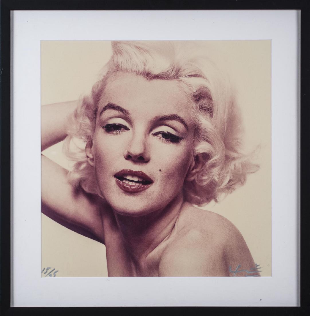 Bert Stern (American, 1929 - 2013): Marilyn Monroe from the Last Sitting. Color photograph, 20th century. Signed lower right in marker and numbered 15/25 inches. Bert Stern photography stamp on the verso. Sight size 18.75 x 18.25 inches