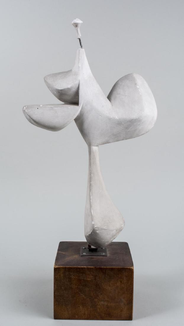 Mid-Century Modern Plaster Sculpture: Mid-century modern sculpture. Plaster, 20th century. Unsigned. Height Notice to bidders: Condition reports and additional photographs are provided by request as a courtesy to our clients, as such any