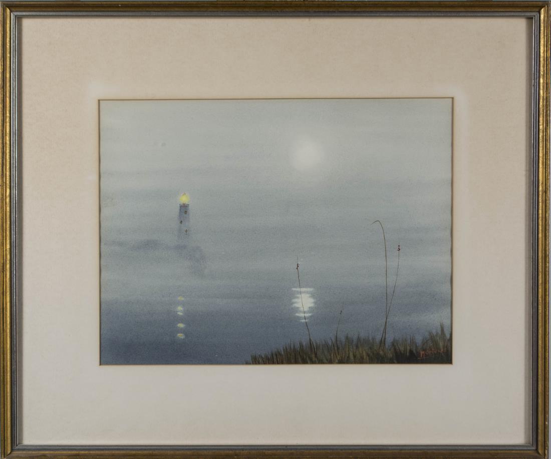 Mariano Ortuzar (Chilean, b. 1900): Misty Water. Watercolor, 20th century. Signed lower right. Sight size 12 x 16 inches. Matted and framed. Notice to bidders: Condition reports and additional photographs are provided by request as a co