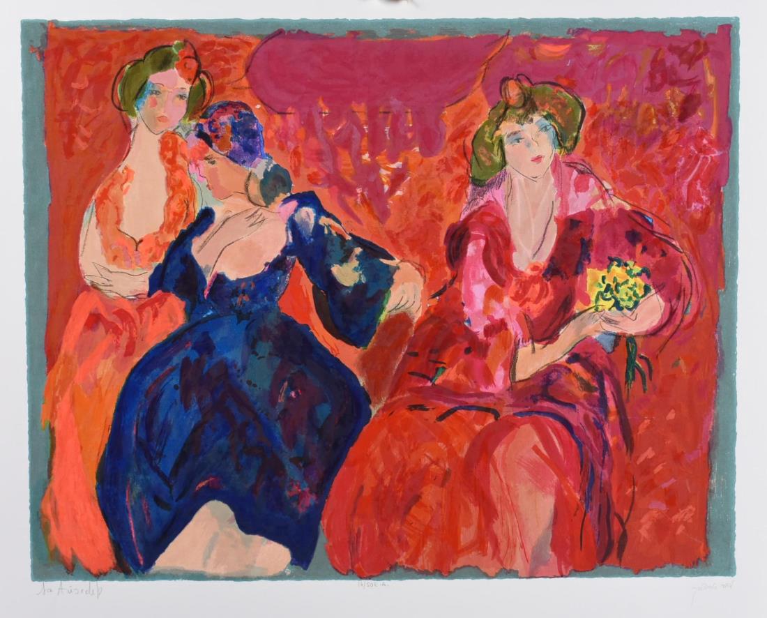 Lea Avizedek (Israeli, 20th Century): Women in Red. Serigraph, 1970s. Signed, numbered 16/50 EA and inscribed in Hebrew in the lower margin. Sheet size 24 x 29 inches. Notice to bidders: Condition reports and additional photographs are pr