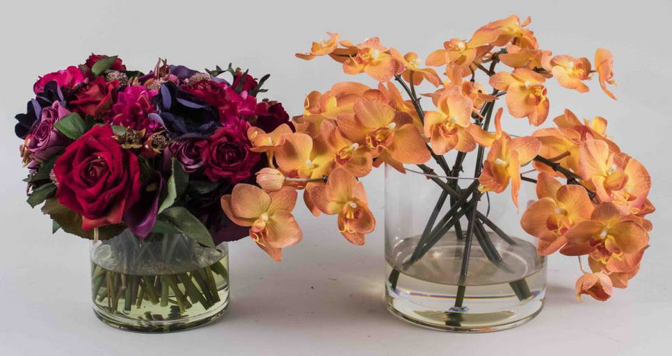 Two Small Silk Flower Arrangements
