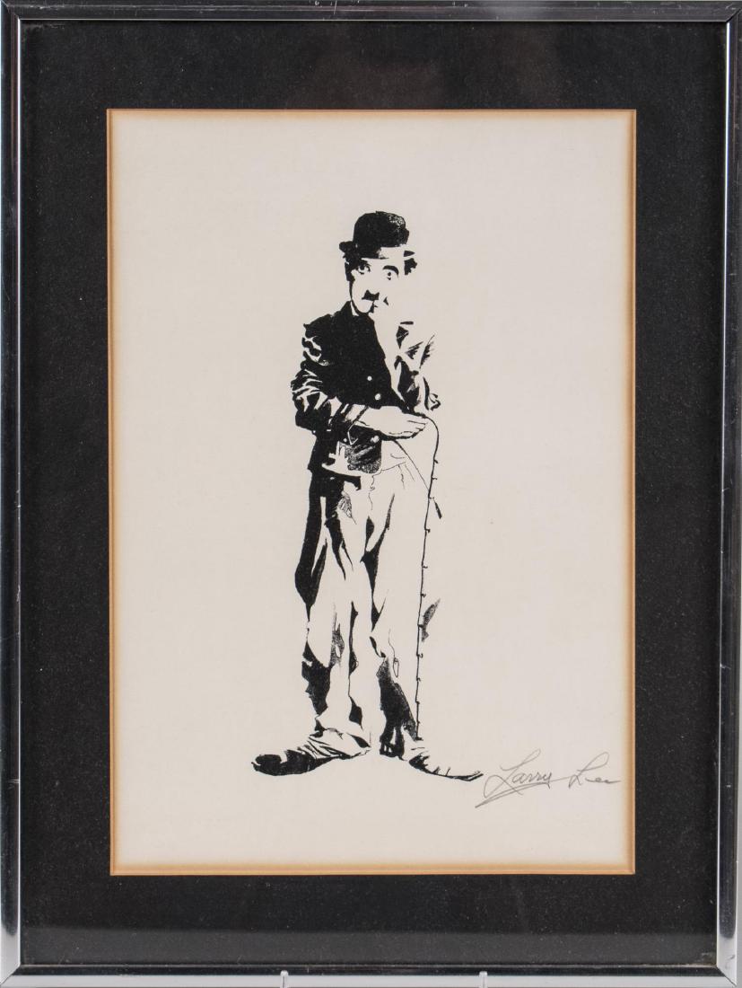 Larry Lee (American, 20th Century): Charlie Chapman. Lithograph, 20th century. Signed lower right. Sight size 12.5x 8.5 inches. Matted and framed. Notice to bidders: Condition reports and additional photographs are provided by request a