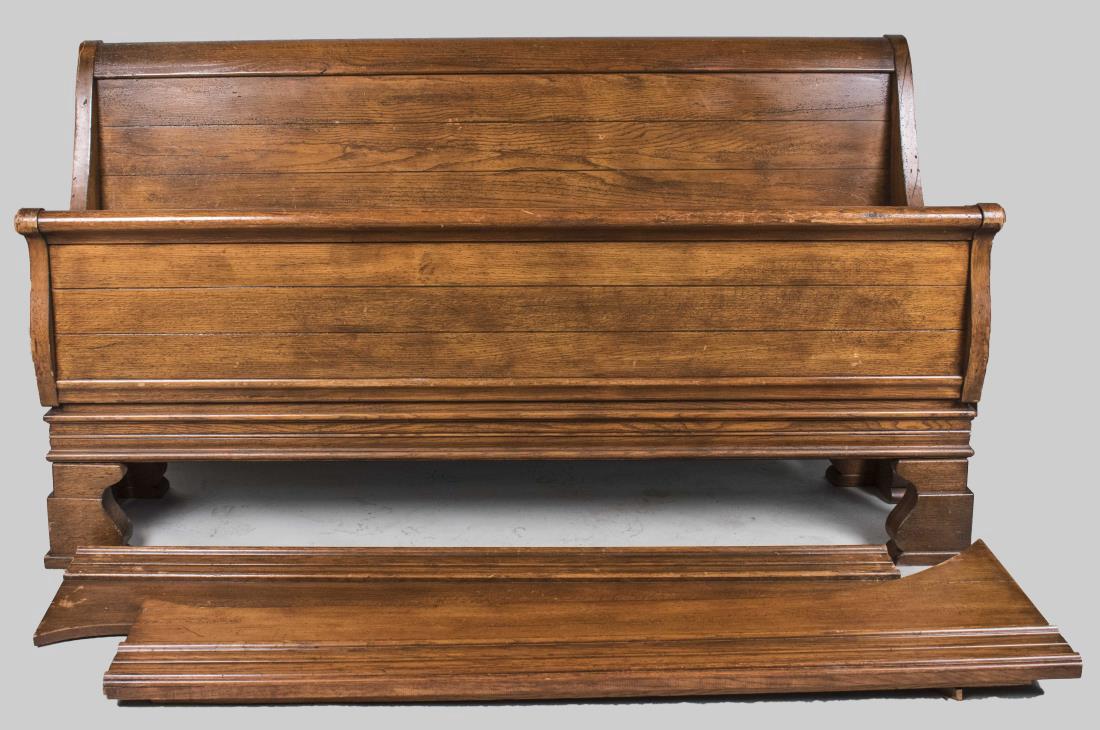 Sleigh Bed: Headboard, footboard and rails, king size. Headboard 47 inches x 7 feet 1 1/2 inches. Provenance: Estate of Sandy Gallin Notice to bidders: Condition reports and additional photographs are provided by
