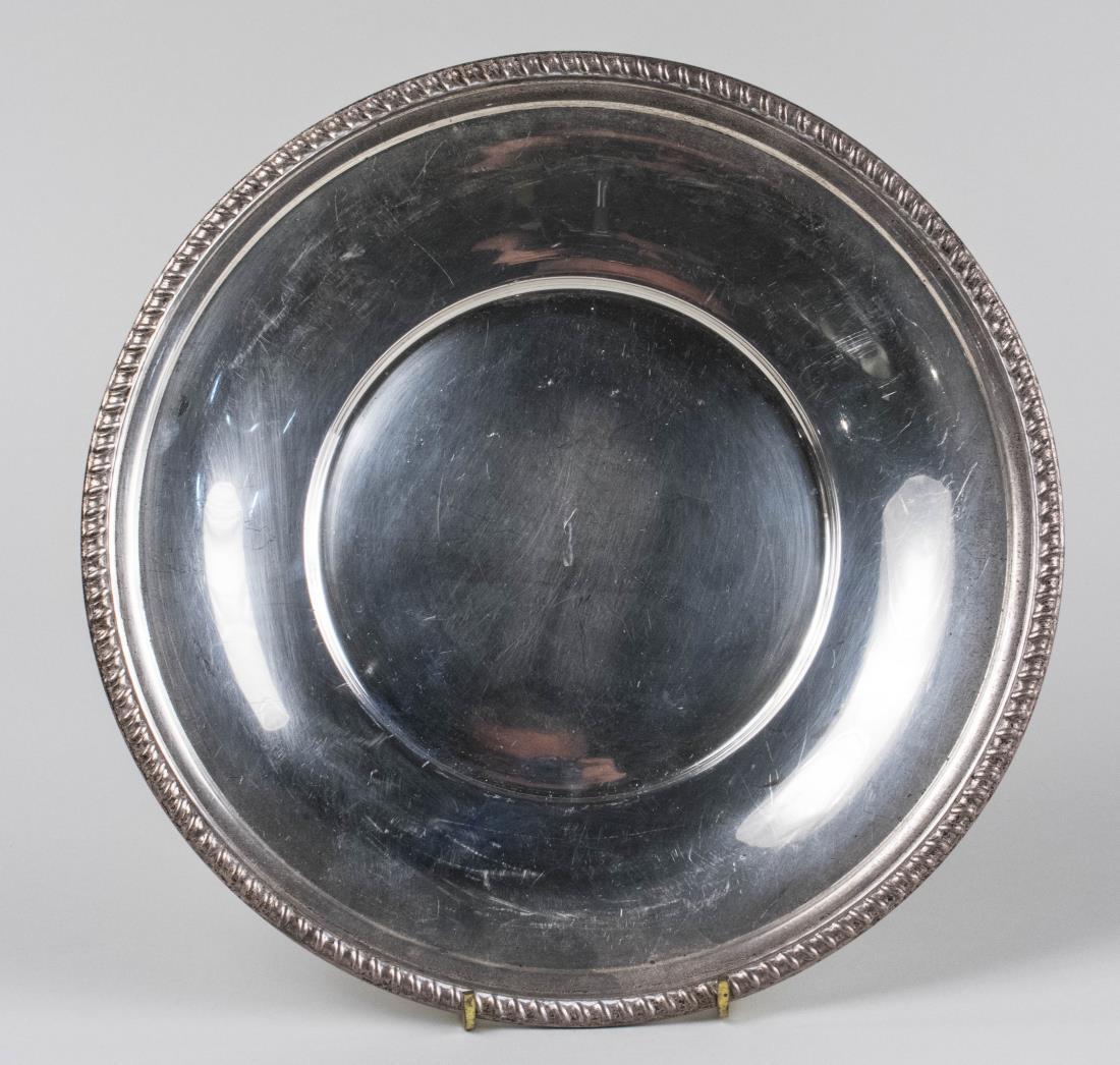 Tuttle Sterling Silver Cake Plate: Circular, with gardooned edge, marked HT for Harry Truman. Diameter 10 1/2 inches, 316 grams. Notice to bidders: Condition reports and additional photographs are provided by request as a courtesy to o