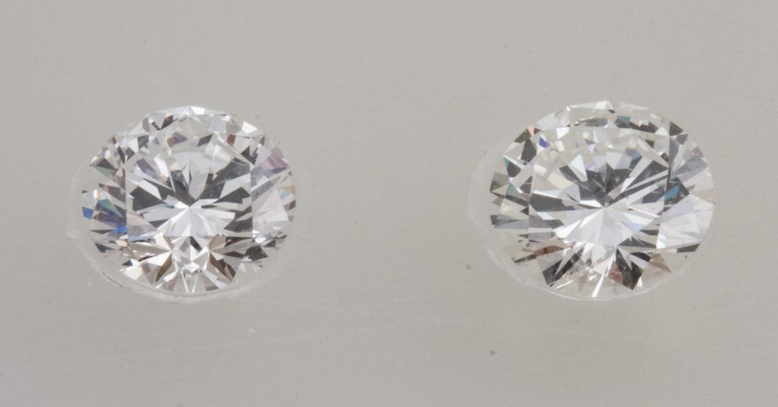 Pair of Loose Diamonds *: Brilliant cut diamonds, one, 1.50 carats; the other 1.61 carats. i-j VS2 Notice to bidders: Condition reports and additional photographs are provided by request as a courtesy to our clients, as such a