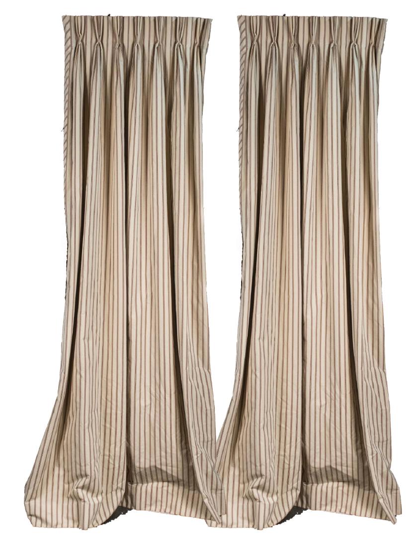 Window Treatments: Two panels. Width 72 inches. Notice to bidders: Condition reports and additional photographs are provided by request as a courtesy to our clients, as such any condition report is only an opinion and s
