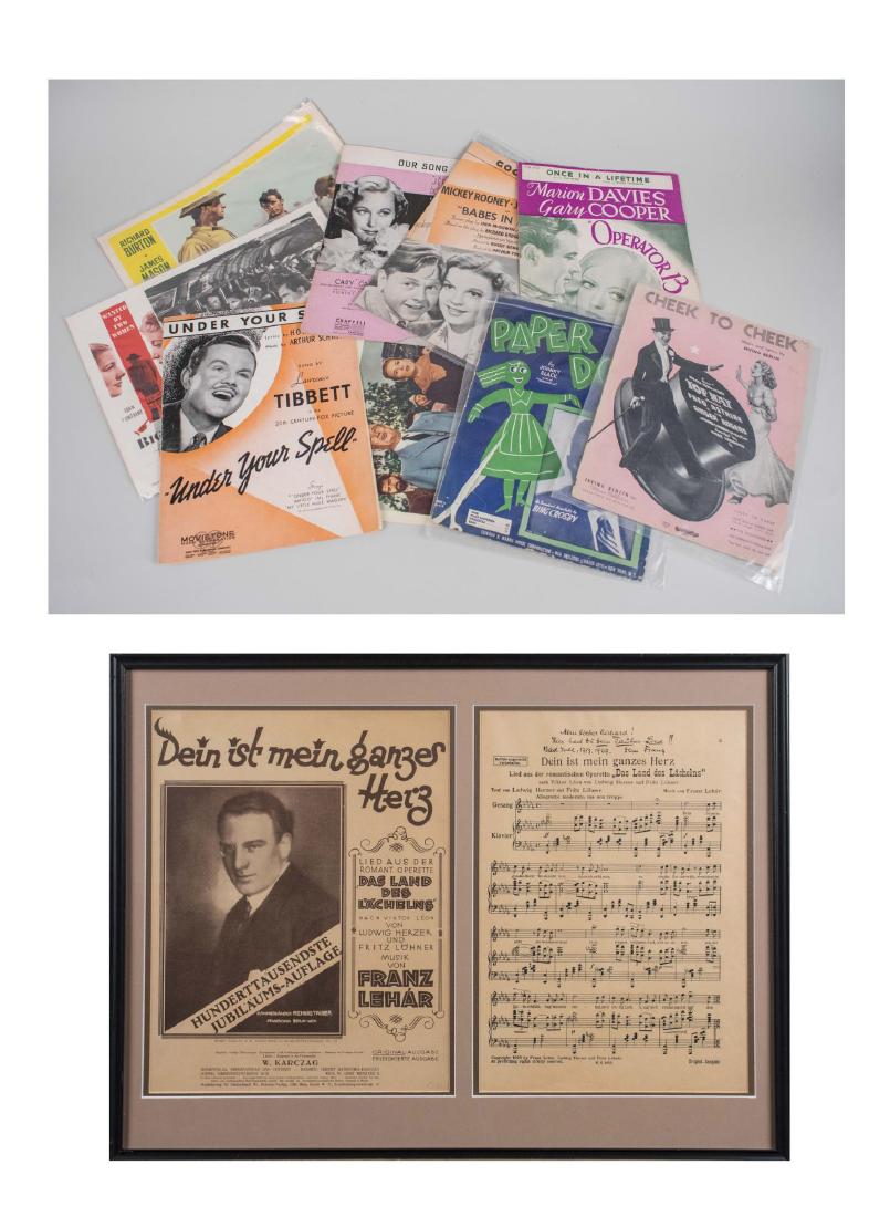 Group of Music Ephemera: Including a Franz Lehar Signed Sheet Music (1929)German sheet music for "Yours is my Heart Alone", a song from the romantic operetta "Das Land des LÃ¤chelns" by Franz Lehar. Copyright 1929 in Vienna