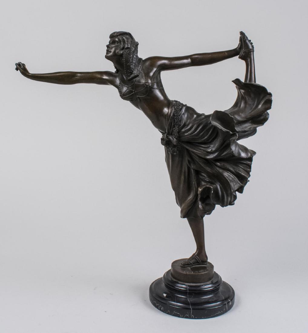 Claire Jeanne Robertine Colinet (Belgian): Claire Jeanne Robertine Colinet (Belgian 1880-1950) Egyptian Dancer. Bronze. Signed "Cl. J. R. Colinet" on base. Height 15 1/2 inches. Notice to bidders: Condition reports and additional photographs a