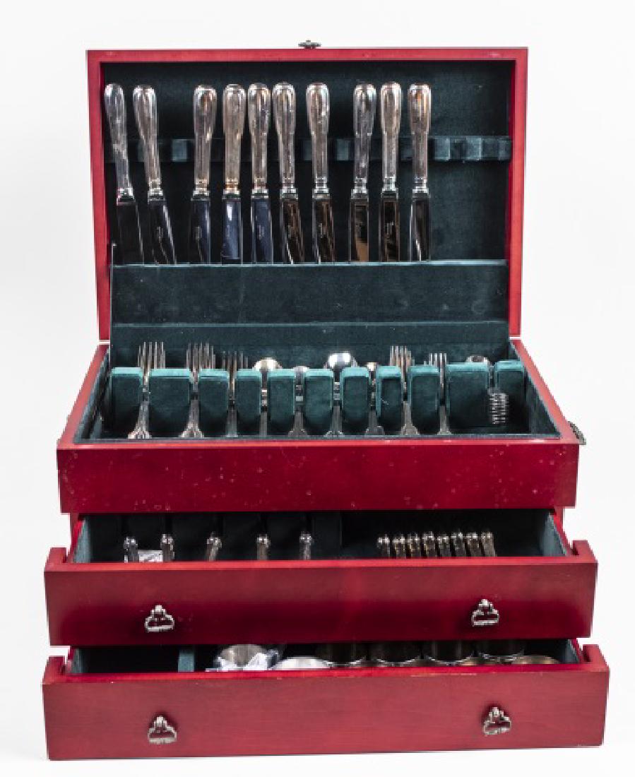 Christofle Silver Plated Flatware Set: Chinon pattern Notice to bidders: Condition reports and additional photographs are provided by request as a courtesy to our clients, as such any condition report is only an opinion and should not be t