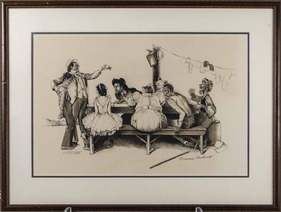 Norman Rockwell (American, 1894-1978): Circus Lithograph, 1971 Signed in pencil (lr), numbered AP XIV/XXXV (ll) Sight size 15 3/4 x 24 inches Matted and framed Notice to bidders: Condition reports and additional photographs are provided by