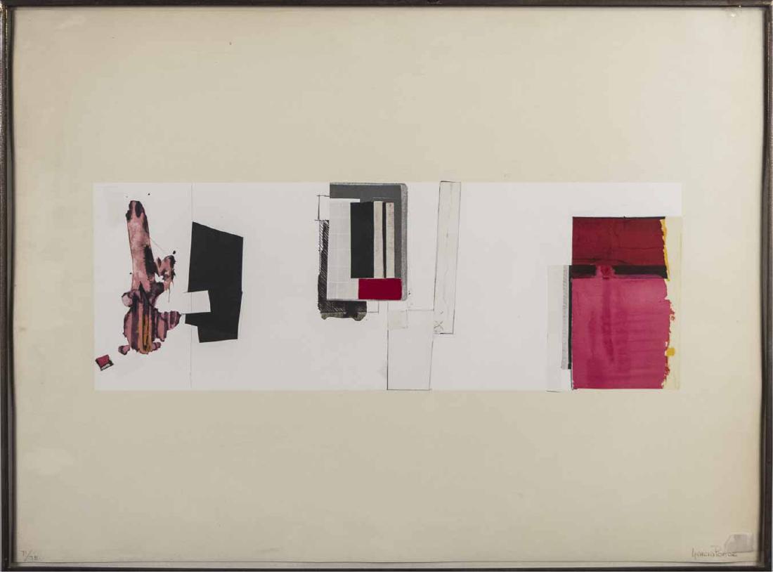 F Garcia Ponce (Mex,1933-1987) Geometric Abstract: "Composition 3" Lithograph, pencil signed lr Garcia Ponce and numbered 71/75 1978 22 x 30 inches Notice to bidders: Condition reports and additional photographs are provided by request as a courtesy t