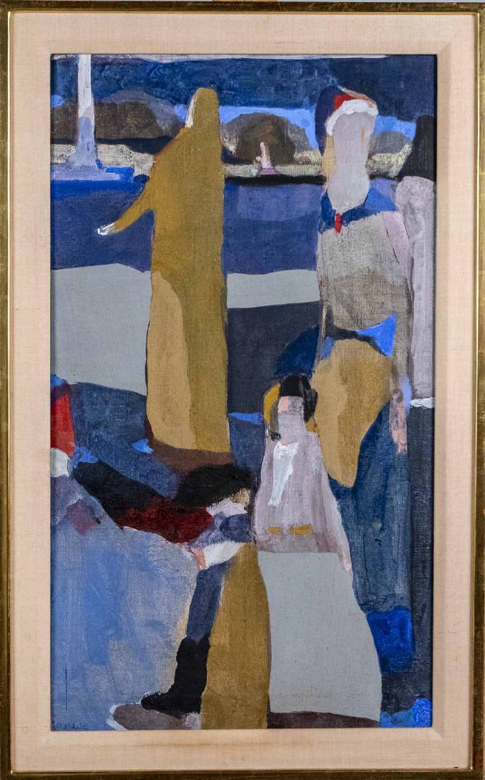 Irving Marantz (American, 1912 -1972): Carnevale on the Piazza Popolo. Oil on canvas. Canvas size, 27 1/4 x 15 3/4 inches. Framed. Provenance: Babcock Gallery label on the verso. Notice to bidders: Condition reports and additional photogra