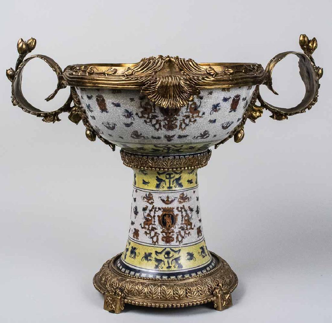 Brass Mounted Ceramic Urn (1 of 4)