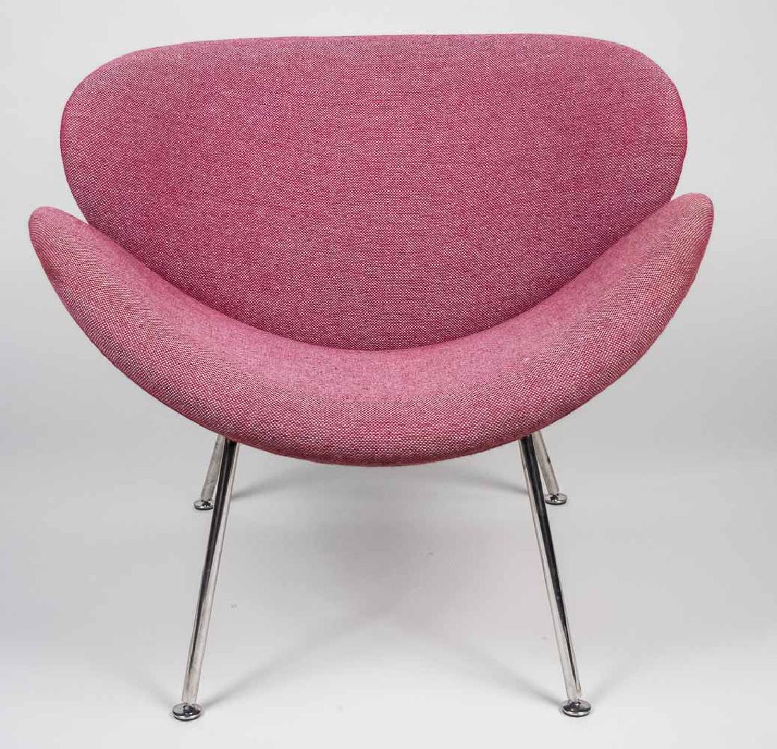 Pierre Paulin Slice Chair: For Artifort, Height 30 inches, width 33 inches, depth 31 1/2 inches. Notice to bidders: Condition reports and additional photographs are provided by request as a courtesy to our clients, as such any