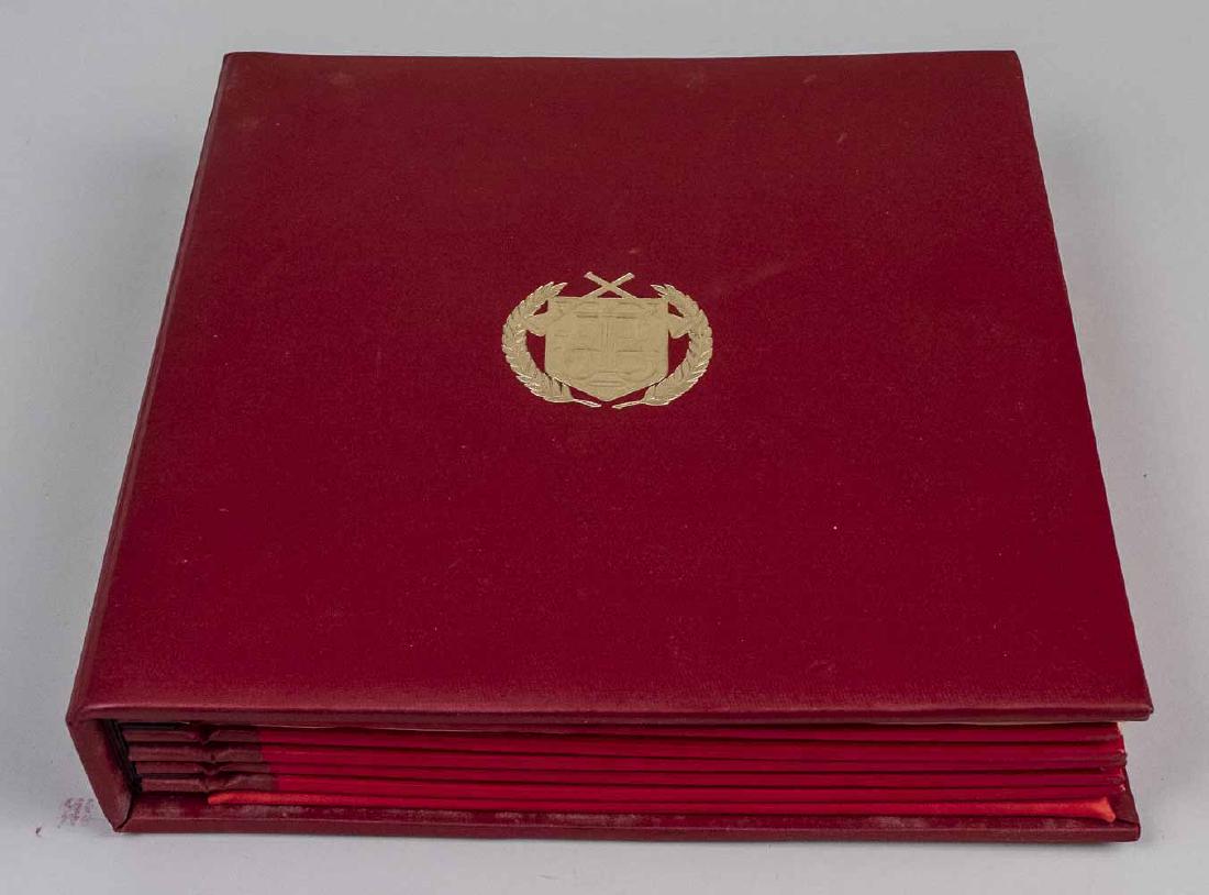 Franklin Mint Coin Set *: Comprising sixty commemorative medals for the 20th anniversary of the famous La Scala Opera in Milan, Italy, each a gold plated sterling silver 45mm medallion with a scene from a famous opera, in coll