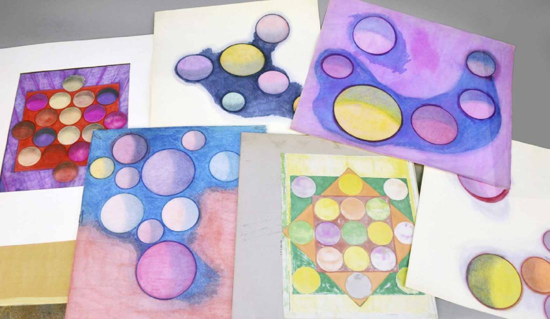 Norman Holden (American, 20th century): A collection of eight unframed multimedia works on paper. Two signed in pencil (l.r.). Largest at 20 x 23 1/2 inches. Ex-collection: Robert C. Graham, Sr., by descent. Notice to bidders: Condition rep